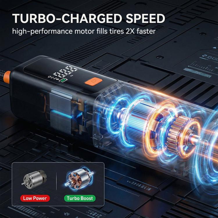 SUITU ST-5543 Pompe à air électrique gonfleur de pneu de voiture sans fil à affichage numérique, 4000mAh, 4500mAh