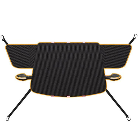 SUITU ST-3960 Universal Car Oxford Fabric Snow and Sun Protection Magnetic Front Windshield Half Cover, ST-3960 (Black Orange), ST-3960 (Black Green)