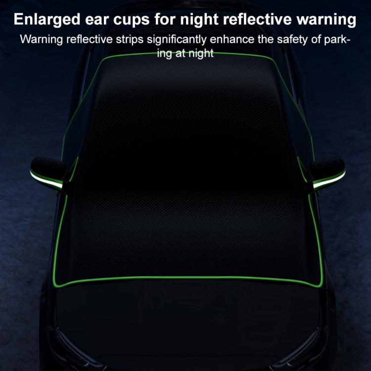 SUITU ST-3960 Universal Car Oxford Fabric Snow and Sun Protection Magnetic Front Windshield Half Cover, ST-3960 (Black Orange), ST-3960 (Black Green)