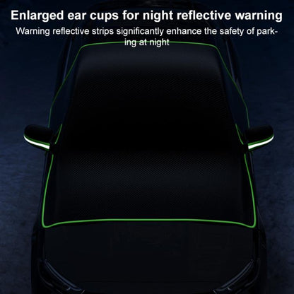 SUITU ST-3960 Universal Car Oxford Fabric Snow and Sun Protection Magnetic Front Windshield Half Cover, ST-3960 (Black Orange), ST-3960 (Black Green)