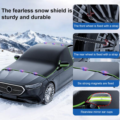 SUITU ST-3960 Universal Car Oxford Fabric Snow and Sun Protection Magnetic Front Windshield Half Cover