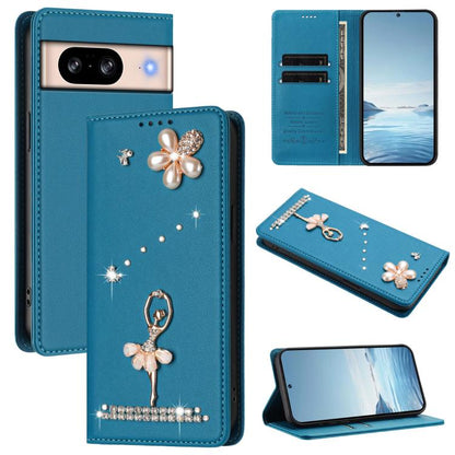 Ballet Girl Diamond Studded RFID Vegan Leather Phone Case, For Google Pixel 10a, For Google Pixel 10 Pro XL 5G / 9 Pro XL, For Google Pixel 10 5G Global, For Google Pixel 9A, For Google Pixel 8A, For Google Pixel 8 Pro, For Google Pixel 8              ...