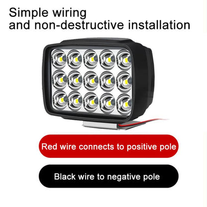 DC12-80V IP68 Waterproof Car Ultra-bright LED Spotlight, 15 LEDs, 45 LEDs