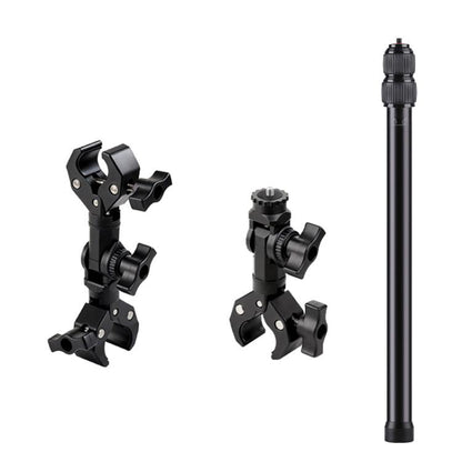 Universal Action Camera Bicycle Handlebar Clamp Holder Extension Rod, With Rod & Dual-Leg Crab & Dual-Head Crab Clamp, With 2 x  Dual-Head-Crab Clamp, With Rod & Dual-Head-Crab & Single-Crab Clamp