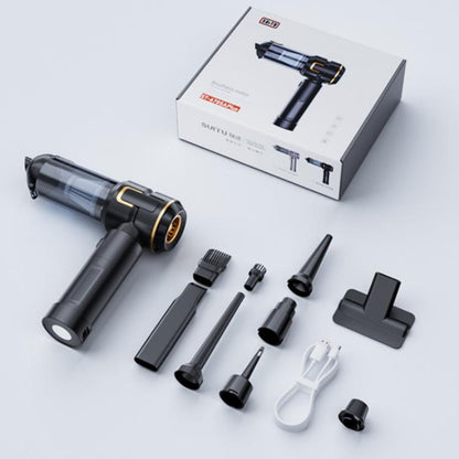 SUITU Handheld Blow Suction Combo Removable Battery Car Vacuum Cleaner, One Touch Dustbin Emptying, Extended Dustbin