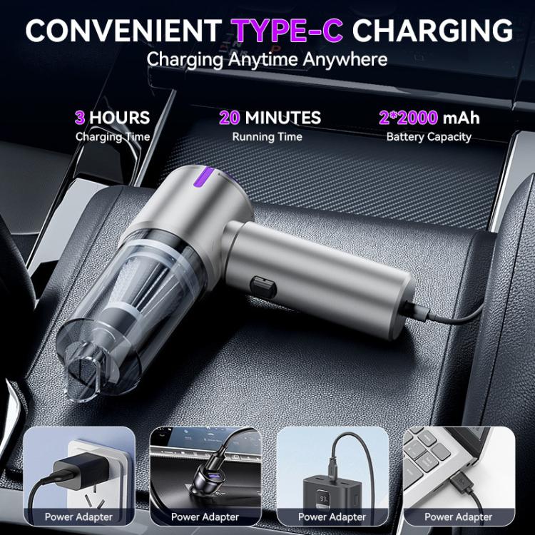 Aspirateur de voiture portable sans balai avec moteur SUITU ST-6642Pro 4000mAh