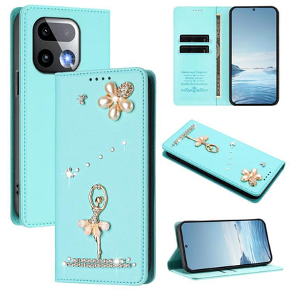 Ballet Girl Diamond Studded RFID Vegan Leather Phone Case, For Realme 16 Pro+ 5G Global, For Realme 16 Pro 5G Global, For Realme GT 8 Pro Global, For Realme P4x 5G, For Realme C71 4G India / Note 70 4G, For Realme C85 / 15x, For Realme C85 Pro 4G      ...