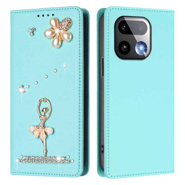 Ballet Girl Diamond Studded RFID Vegan Leather Phone Case, For Realme 16 Pro+ 5G Global, For Realme 16 Pro 5G Global, For Realme GT 8 Pro Global, For Realme P4x 5G, For Realme C71 4G India / Note 70 4G, For Realme C85 / 15x, For Realme C85 Pro 4G      ...