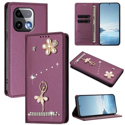Ballet Girl Diamond Studded RFID Vegan Leather Phone Case, For Realme 16 Pro+ 5G Global, For Realme 16 Pro 5G Global, For Realme GT 8 Pro Global, For Realme P4x 5G, For Realme C71 4G India / Note 70 4G, For Realme C85 / 15x, For Realme C85 Pro 4G      ...