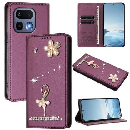 Ballet Girl Diamond Studded RFID Vegan Leather Phone Case, For Realme 16 Pro+ 5G Global, For Realme 16 Pro 5G Global, For Realme GT 8 Pro Global, For Realme P4x 5G, For Realme C71 4G India / Note 70 4G, For Realme C85 / 15x, For Realme C85 Pro 4G      ...