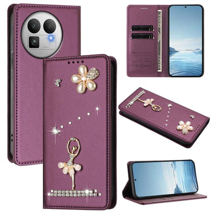 Ballet Girl Diamond Studded RFID Vegan Leather Phone Case, For Realme 16 Pro+ 5G Global, For Realme 16 Pro 5G Global, For Realme GT 8 Pro Global, For Realme P4x 5G, For Realme C71 4G India / Note 70 4G, For Realme C85 / 15x, For Realme C85 Pro 4G      ...