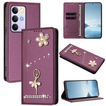 Ballet Girl Diamond Studded RFID Vegan Leather Phone Case, For Realme 16 Pro+ 5G Global, For Realme 16 Pro 5G Global, For Realme GT 8 Pro Global, For Realme P4x 5G, For Realme C71 4G India / Note 70 4G, For Realme C85 / 15x, For Realme C85 Pro 4G      ...