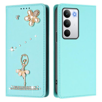 Ballet Girl Diamond Studded RFID Vegan Leather Phone Case, For Realme C71 4G Global, For Realme GT 7 5G Global, For Realme V70 5G / C75 5G, For Realme Narzo 80 Pro / 14 Pro 5G India, For Realme C75 4G Global / P3x 5G, For Realme Narzo 80x              ...