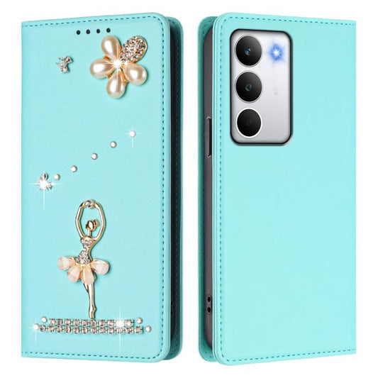 Ballet Girl Diamond Studded RFID Vegan Leather Phone Case, For Realme C71 4G Global, For Realme GT 7 5G Global, For Realme V70 5G / C75 5G, For Realme Narzo 80 Pro / 14 Pro 5G India, For Realme C75 4G Global / P3x 5G, For Realme Narzo 80x              ...