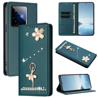 Ballet Girl Diamond Studded RFID Vegan Leather Phone Case, For Realme C71 4G Global, For Realme GT 7 5G Global, For Realme V70 5G / C75 5G, For Realme Narzo 80 Pro / 14 Pro 5G India, For Realme C75 4G Global / P3x 5G, For Realme Narzo 80x              ...