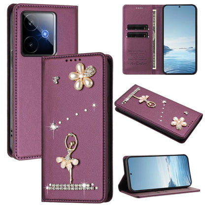 Ballet Girl Diamond Studded RFID Vegan Leather Phone Case, For Realme C71 4G Global, For Realme GT 7 5G Global, For Realme V70 5G / C75 5G, For Realme Narzo 80 Pro / 14 Pro 5G India, For Realme C75 4G Global / P3x 5G, For Realme Narzo 80x              ...