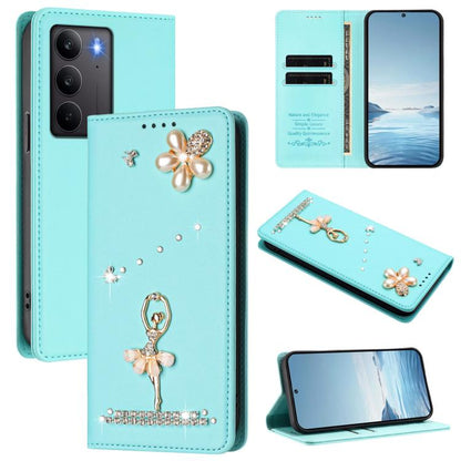 Ballet Girl Diamond Studded RFID Vegan Leather Phone Case, For Realme C71 4G Global, For Realme GT 7 5G Global, For Realme V70 5G / C75 5G, For Realme Narzo 80 Pro / 14 Pro 5G India, For Realme C75 4G Global / P3x 5G, For Realme Narzo 80x              ...