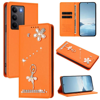 Ballet Girl Diamond Studded RFID Vegan Leather Phone Case, For Realme C71 4G Global, For Realme GT 7 5G Global, For Realme V70 5G / C75 5G, For Realme Narzo 80 Pro / 14 Pro 5G India, For Realme C75 4G Global / P3x 5G, For Realme Narzo 80x              ...