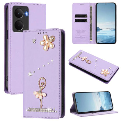 Ballet Girl Diamond Studded RFID Vegan Leather Phone Case, For Realme C71 4G Global, For Realme GT 7 5G Global, For Realme V70 5G / C75 5G, For Realme Narzo 80 Pro / 14 Pro 5G India, For Realme C75 4G Global / P3x 5G, For Realme Narzo 80x              ...
