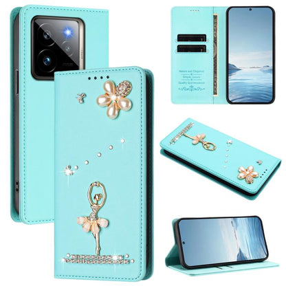Ballet Girl Diamond Studded RFID Vegan Leather Phone Case, For Realme GT 7 Pro 5G / GT7 Pro Racing, For Realme C63 5G Global, For Realme 12 5G Global / 12x 5G Global, For Realme Note 60 4G Global, For Realme 13+ 5G Global                               ...
