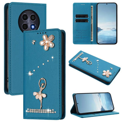 Ballet Girl Diamond Studded RFID Vegan Leather Phone Case, For Realme GT 7 Pro 5G / GT7 Pro Racing, For Realme C63 5G Global, For Realme 12 5G Global / 12x 5G Global, For Realme Note 60 4G Global, For Realme 13+ 5G Global                               ...