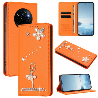Ballet Girl Diamond Studded RFID Vegan Leather Phone Case, For Realme C71 4G Global, For Realme GT 7 5G Global, For Realme V70 5G / C75 5G, For Realme Narzo 80 Pro / 14 Pro 5G India, For Realme C75 4G Global / P3x 5G, For Realme Narzo 80x              ...