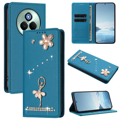 Ballet Girl Diamond Studded RFID Vegan Leather Phone Case, For Realme C71 4G Global, For Realme GT 7 5G Global, For Realme V70 5G / C75 5G, For Realme Narzo 80 Pro / 14 Pro 5G India, For Realme C75 4G Global / P3x 5G, For Realme Narzo 80x              ...