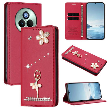 Ballet Girl Diamond Studded RFID Vegan Leather Phone Case, For Realme C71 4G Global, For Realme GT 7 5G Global, For Realme V70 5G / C75 5G, For Realme Narzo 80 Pro / 14 Pro 5G India, For Realme C75 4G Global / P3x 5G, For Realme Narzo 80x              ...