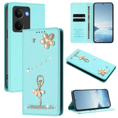 Ballet Girl Diamond Studded RFID Vegan Leather Phone Case, For Realme C71 4G Global, For Realme GT 7 5G Global, For Realme V70 5G / C75 5G, For Realme Narzo 80 Pro / 14 Pro 5G India, For Realme C75 4G Global / P3x 5G, For Realme Narzo 80x              ...