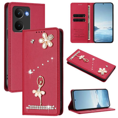 Ballet Girl Diamond Studded RFID Vegan Leather Phone Case, For Realme C71 4G Global, For Realme GT 7 5G Global, For Realme V70 5G / C75 5G, For Realme Narzo 80 Pro / 14 Pro 5G India, For Realme C75 4G Global / P3x 5G, For Realme Narzo 80x              ...
