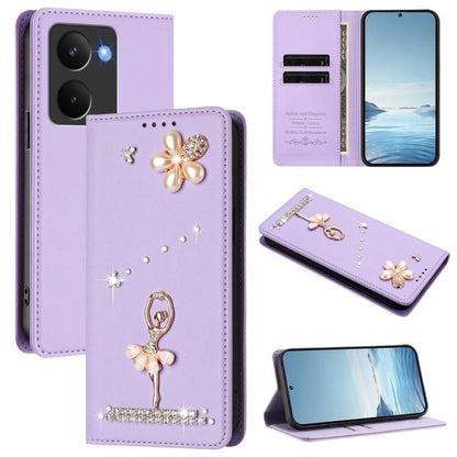 Ballet Girl Diamond Studded RFID Vegan Leather Phone Case, For Realme C71 4G Global, For Realme GT 7 5G Global, For Realme V70 5G / C75 5G, For Realme Narzo 80 Pro / 14 Pro 5G India, For Realme C75 4G Global / P3x 5G, For Realme Narzo 80x              ...