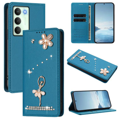 Ballet Girl Diamond Studded RFID Vegan Leather Phone Case, For Realme C71 4G Global, For Realme GT 7 5G Global, For Realme V70 5G / C75 5G, For Realme Narzo 80 Pro / 14 Pro 5G India, For Realme C75 4G Global / P3x 5G, For Realme Narzo 80x              ...