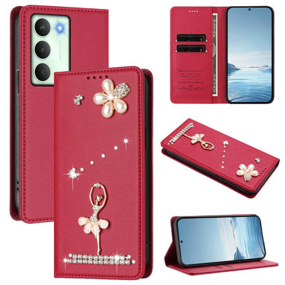 Ballet Girl Diamond Studded RFID Vegan Leather Phone Case, For Realme C71 4G Global, For Realme GT 7 5G Global, For Realme V70 5G / C75 5G, For Realme Narzo 80 Pro / 14 Pro 5G India, For Realme C75 4G Global / P3x 5G, For Realme Narzo 80x              ...