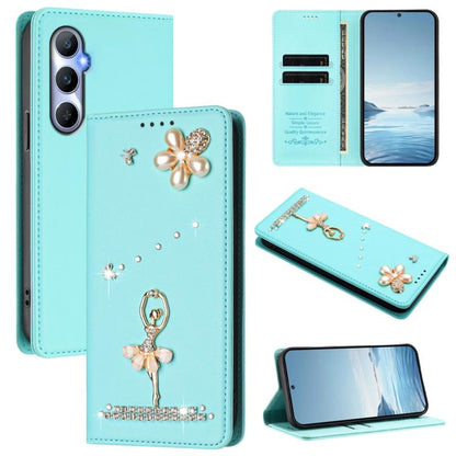 Ballet Girl Diamond Studded RFID Vegan Leather Phone Case, For Realme GT5 240W 5G / GT5 5G, For Realme Narzo 60 Pro Global, For Realme C65 4G Global, For Realme C55 4G Global / Narzo N55, For Realme C33 2023 / C33, For Realme 10T 5G / 10s 5G / 9i      ...