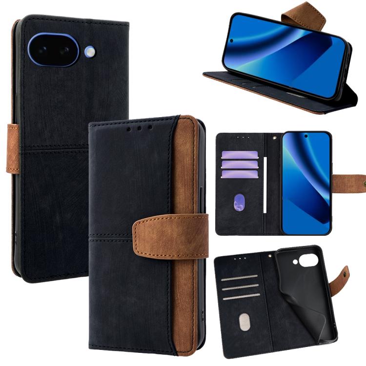 Color Stitching Skin Feel Leather RFID Blocking Phone Case, For Google Pixel 10a