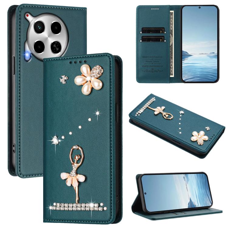 Ballet Girl Diamond Studded RFID Vegan Leather Phone Case, For Tecno Spark 20 Pro 5G, For Tecno Spark 10 Pro Magic Magenta, For Tecno Pova 6 / Pova 6 Pro, For Tecno Pova 6, For Tecno Camon 30 Pro, For Tecno Camon 30 Premier                             ...