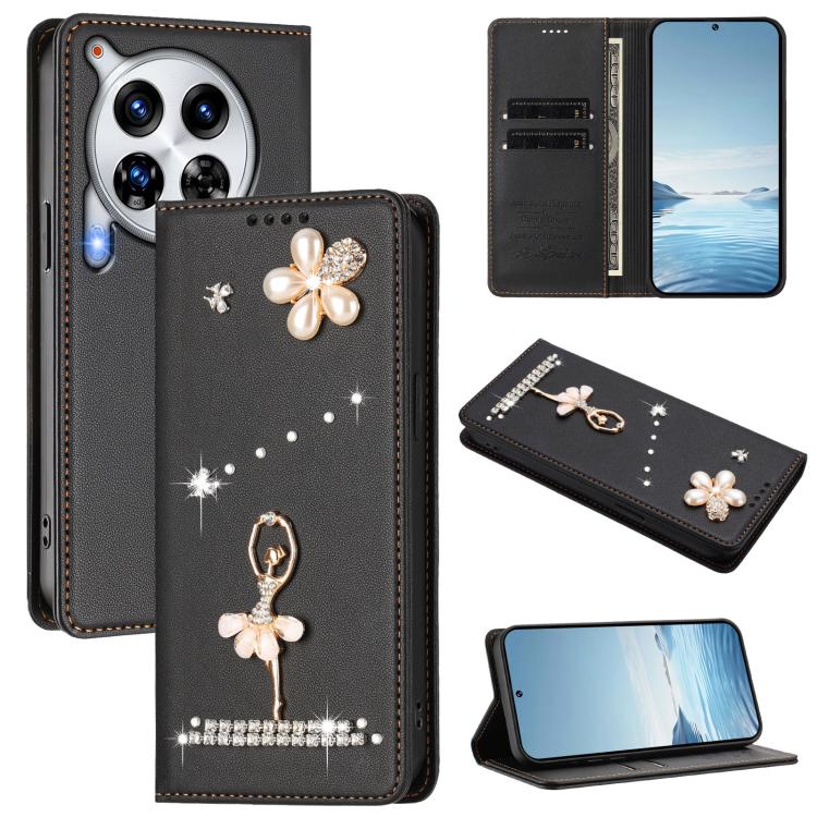 Ballet Girl Diamond Studded RFID Vegan Leather Phone Case, For Tecno Spark 20 Pro 5G, For Tecno Spark 10 Pro Magic Magenta, For Tecno Pova 6 / Pova 6 Pro, For Tecno Pova 6, For Tecno Camon 30 Pro, For Tecno Camon 30 Premier                             ...