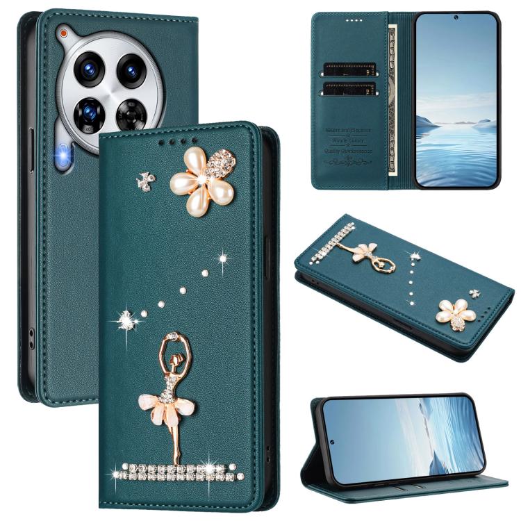 Ballet Girl Diamond Studded RFID Vegan Leather Phone Case, For Tecno Spark 20 Pro 5G, For Tecno Spark 10 Pro Magic Magenta, For Tecno Pova 6 / Pova 6 Pro, For Tecno Pova 6, For Tecno Camon 30 Pro, For Tecno Camon 30 Premier                             ...