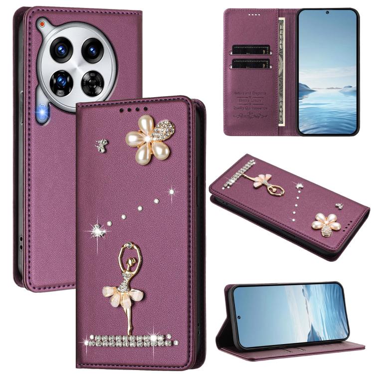 Ballet Girl Diamond Studded RFID Vegan Leather Phone Case, For Tecno Spark 20 Pro 5G, For Tecno Spark 10 Pro Magic Magenta, For Tecno Pova 6 / Pova 6 Pro, For Tecno Pova 6, For Tecno Camon 30 Pro, For Tecno Camon 30 Premier                             ...