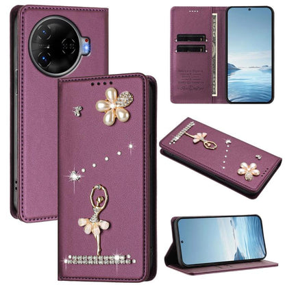 Ballet Girl Diamond Studded RFID Vegan Leather Phone Case, For Tecno Spark 20 Pro 5G, For Tecno Spark 10 Pro Magic Magenta, For Tecno Pova 6 / Pova 6 Pro, For Tecno Pova 6, For Tecno Camon 30 Pro, For Tecno Camon 30 Premier                             ...