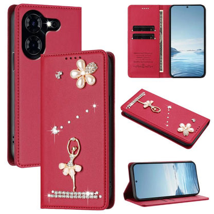 Ballet Girl Diamond Studded RFID Vegan Leather Phone Case, For Tecno Spark 20 Pro 5G, For Tecno Spark 10 Pro Magic Magenta, For Tecno Pova 6 / Pova 6 Pro, For Tecno Pova 6, For Tecno Camon 30 Pro, For Tecno Camon 30 Premier                             ...