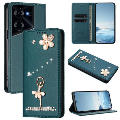 Ballet Girl Diamond Studded RFID Vegan Leather Phone Case, For Tecno Spark 20 Pro 5G, For Tecno Spark 10 Pro Magic Magenta, For Tecno Pova 6 / Pova 6 Pro, For Tecno Pova 6, For Tecno Camon 30 Pro, For Tecno Camon 30 Premier                             ...