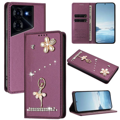 Ballet Girl Diamond Studded RFID Vegan Leather Phone Case, For Tecno Spark 20 Pro 5G, For Tecno Spark 10 Pro Magic Magenta, For Tecno Pova 6 / Pova 6 Pro, For Tecno Pova 6, For Tecno Camon 30 Pro, For Tecno Camon 30 Premier                             ...