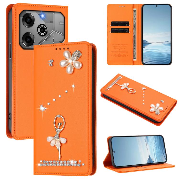 Ballet Girl Diamond Studded RFID Vegan Leather Phone Case, For Tecno Spark 20 Pro 5G, For Tecno Spark 10 Pro Magic Magenta, For Tecno Pova 6 / Pova 6 Pro, For Tecno Pova 6, For Tecno Camon 30 Pro, For Tecno Camon 30 Premier                             ...