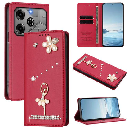 Ballet Girl Diamond Studded RFID Vegan Leather Phone Case, For Tecno Spark 20 Pro 5G, For Tecno Spark 10 Pro Magic Magenta, For Tecno Pova 6 / Pova 6 Pro, For Tecno Pova 6, For Tecno Camon 30 Pro, For Tecno Camon 30 Premier                             ...