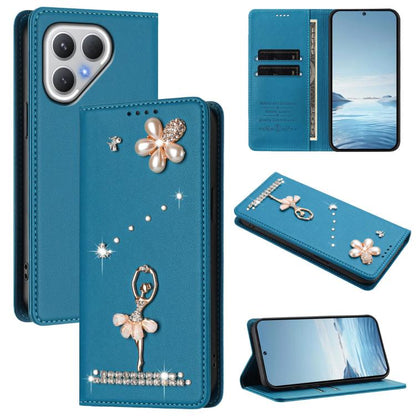 Ballet Girl Diamond Studded RFID Vegan Leather Phone Case, For Tecno Spark Go 3, For Tecno Pova Slim / Spark Slim, For Tecno Spark Go 2024 / Spark 20, For Tecno Spark 40C, For Tecno Pova 7 Pro 5G, For Tecno Pop 10, For Tecno Spark 40 Pro+ 4G           ...