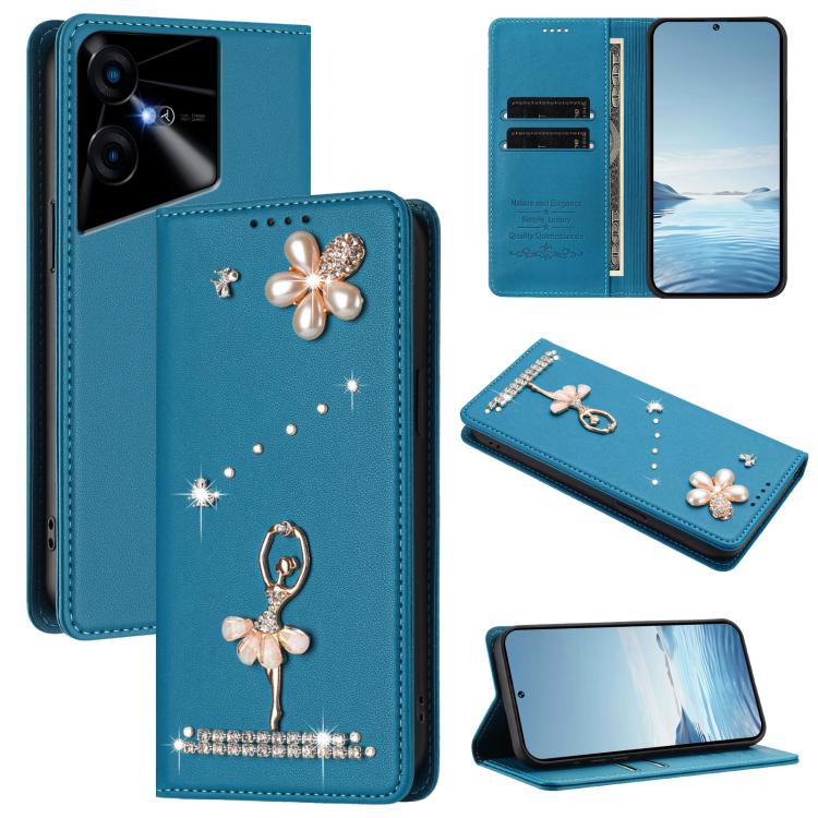 Ballet Girl Diamond Studded RFID Vegan Leather Phone Case, For Tecno Spark 20 Pro 5G, For Tecno Spark 10 Pro Magic Magenta, For Tecno Pova 6 / Pova 6 Pro, For Tecno Pova 6, For Tecno Camon 30 Pro, For Tecno Camon 30 Premier                             ...