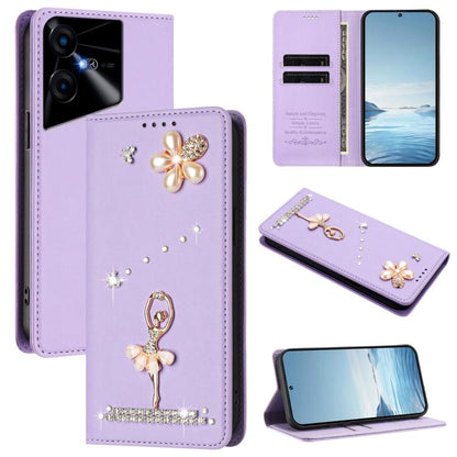 Ballet Girl Diamond Studded RFID Vegan Leather Phone Case, For Tecno Spark 20 Pro 5G, For Tecno Spark 10 Pro Magic Magenta, For Tecno Pova 6 / Pova 6 Pro, For Tecno Pova 6, For Tecno Camon 30 Pro, For Tecno Camon 30 Premier                             ...