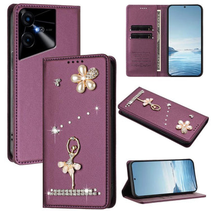 Ballet Girl Diamond Studded RFID Vegan Leather Phone Case, For Tecno Spark 20 Pro 5G, For Tecno Spark 10 Pro Magic Magenta, For Tecno Pova 6 / Pova 6 Pro, For Tecno Pova 6, For Tecno Camon 30 Pro, For Tecno Camon 30 Premier                             ...