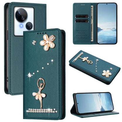 Ballet Girl Diamond Studded RFID Vegan Leather Phone Case, For Tecno Camon 20 Premier, For Tecno Camon 20 Pro 5G, For Tecno Camon 20 Pro 4G / Camon 20 4G, For Tecno Pop 7 Pro, For Tecno Spark 10 5G, For Tecno Spark 10C / Spark 10                       ...